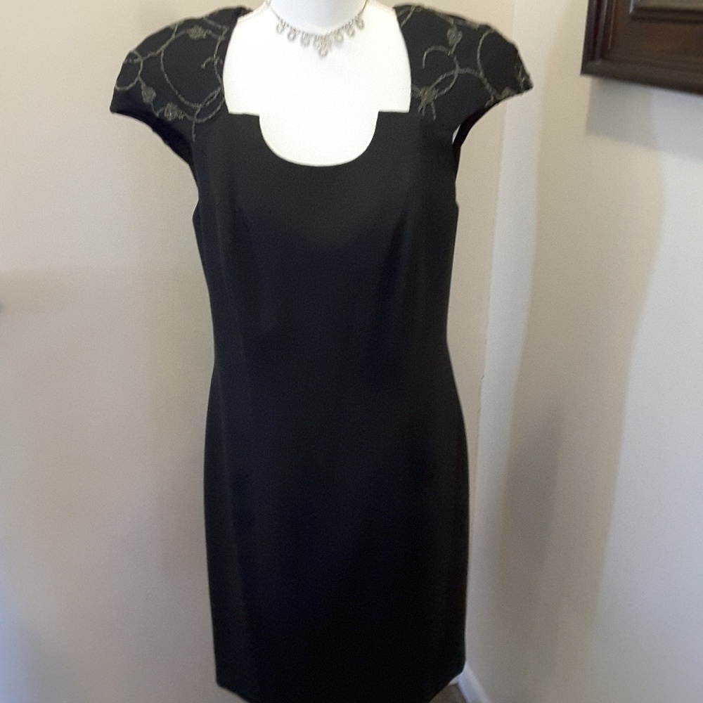 Night Way black beaded evening dress backless 12